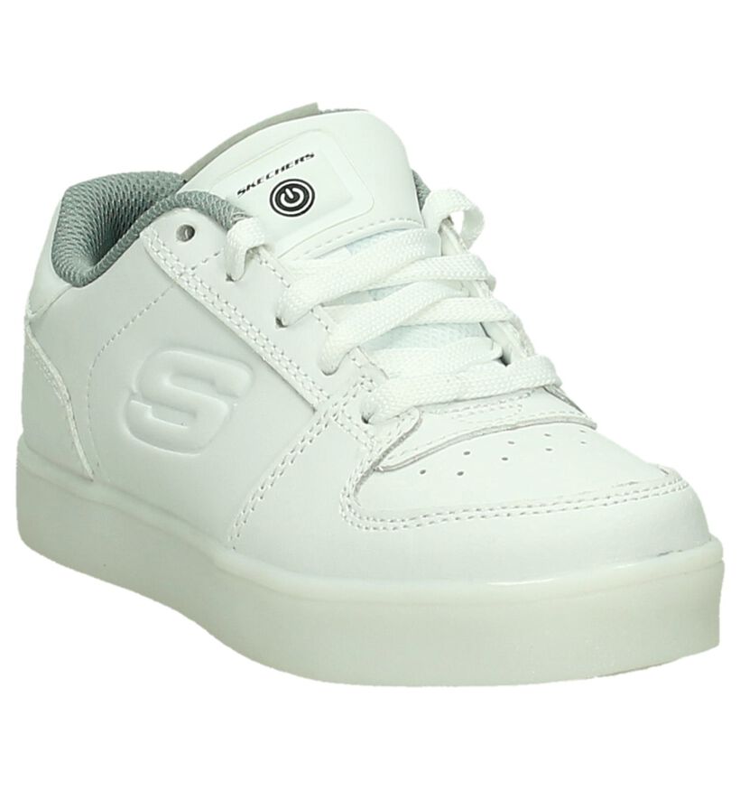 Witte Skechers Lage Sneakers met Lichtjes in kunstleer (210344)