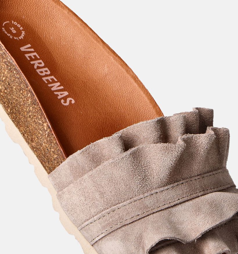 Verbenas Rocio Nu-pieds plates en Taupe pour femmes (357416)