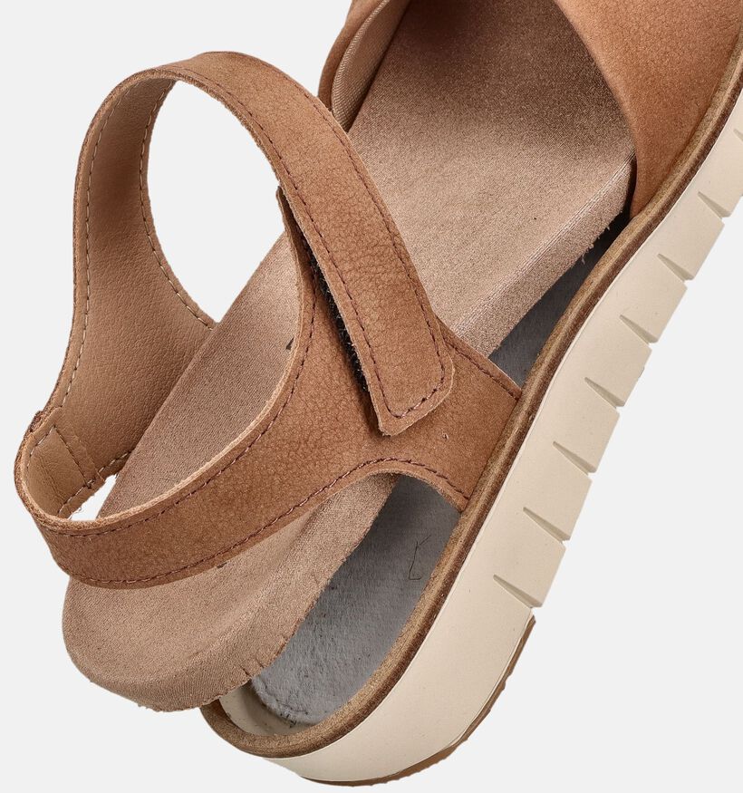 Solemade Sandales plates en Cognac pour femmes (371644) - pour semelles orthop&eacute;diques