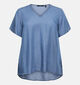 Vero Moda Curve Bree Blauwe T-shirt V-Neck voor dames (369343)