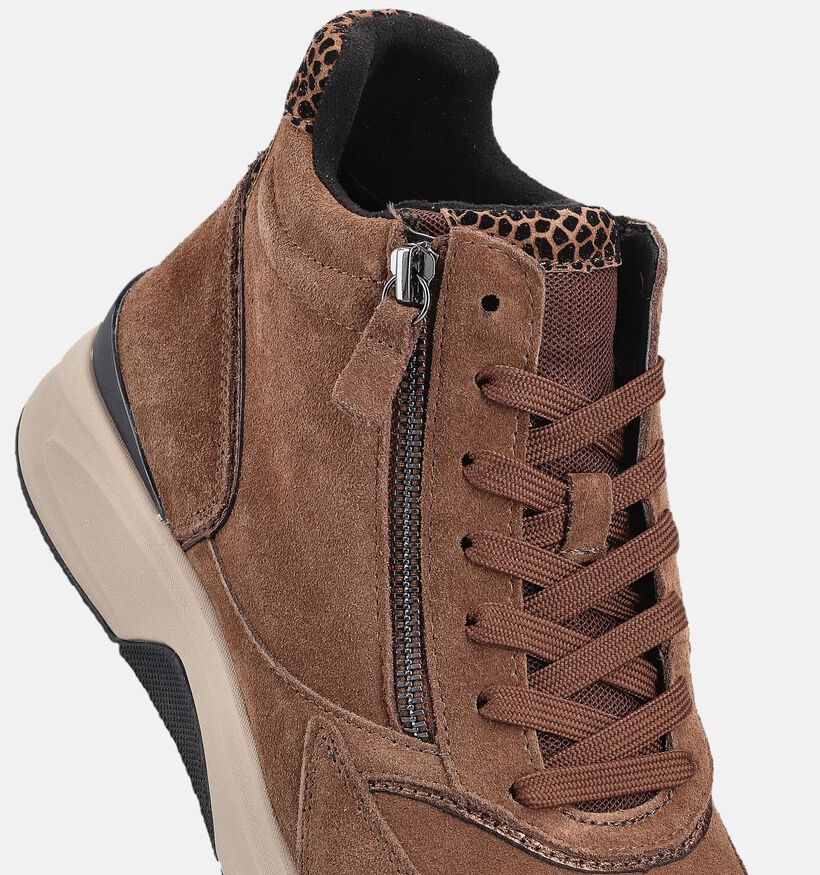 Gabor Cognac Hoge Sneakers voor dames (360319) - geschikt voor steunzolen