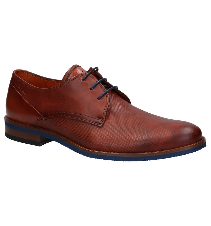 Van Lier Cognac Geklede Schoenen in leer (272961)