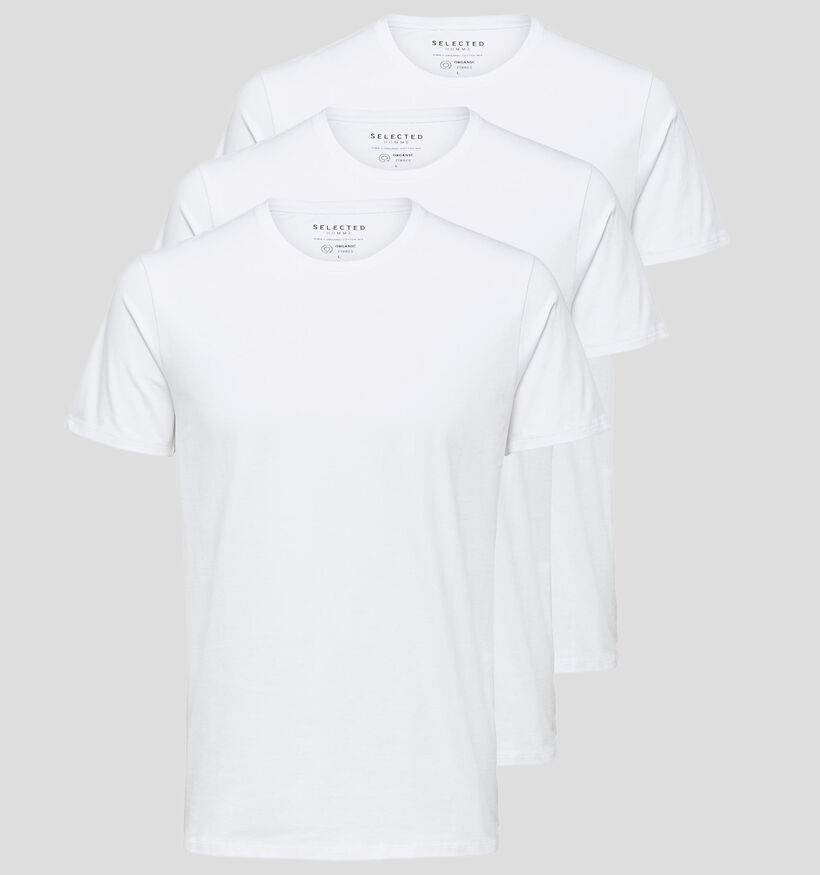 Selected Homme 3 Pack T-shirts en Blanc (281406)