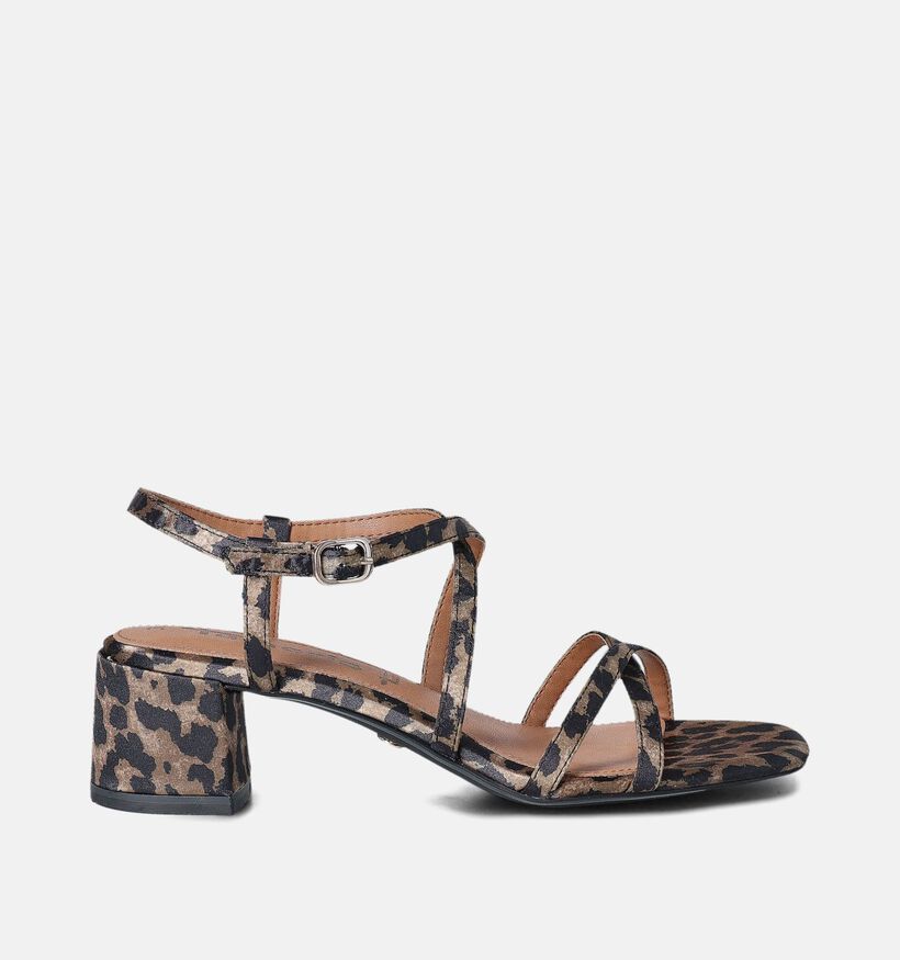 Tamaris Sandales avec talon carré en Brun pour femmes (354369)