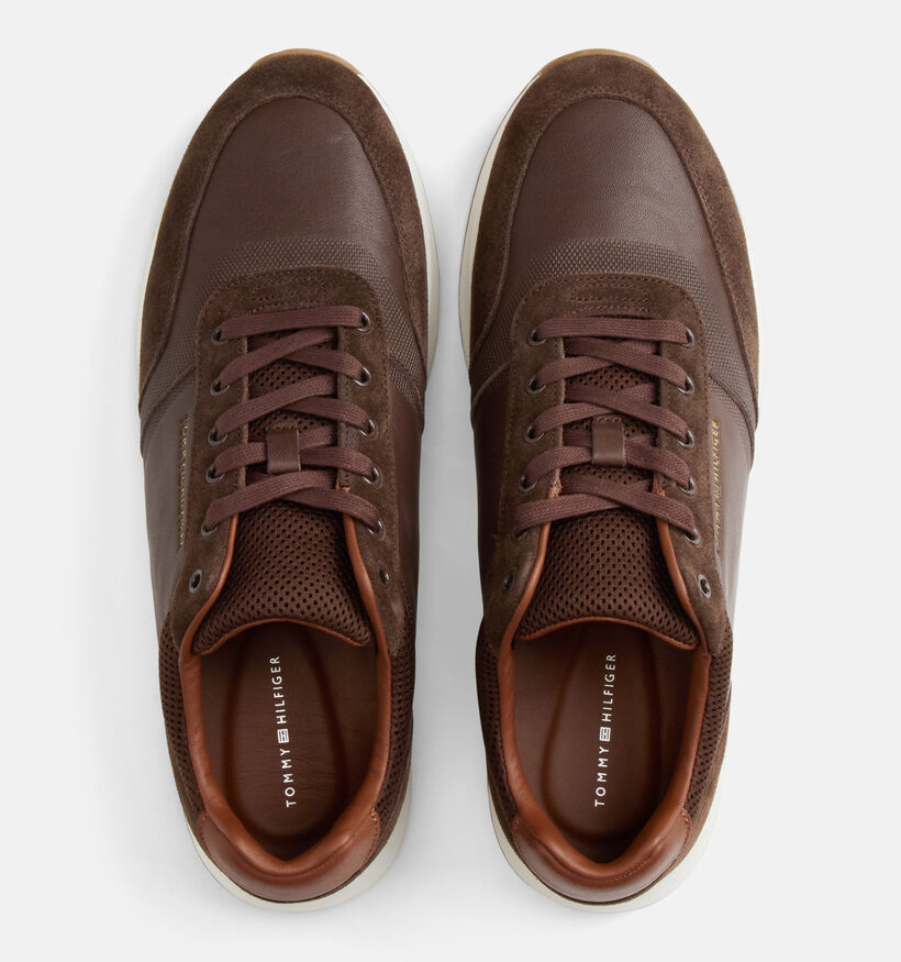 Tommy Hilfiger Dressy Runner Suede Donkerbruine Sneakers voor heren (374916) - geschikt voor steunzolen