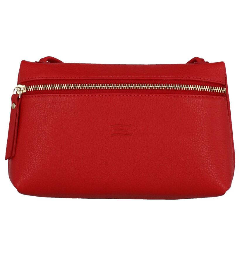 Crinkles Sac porté croisé en Rouge foncé en cuir (273695)