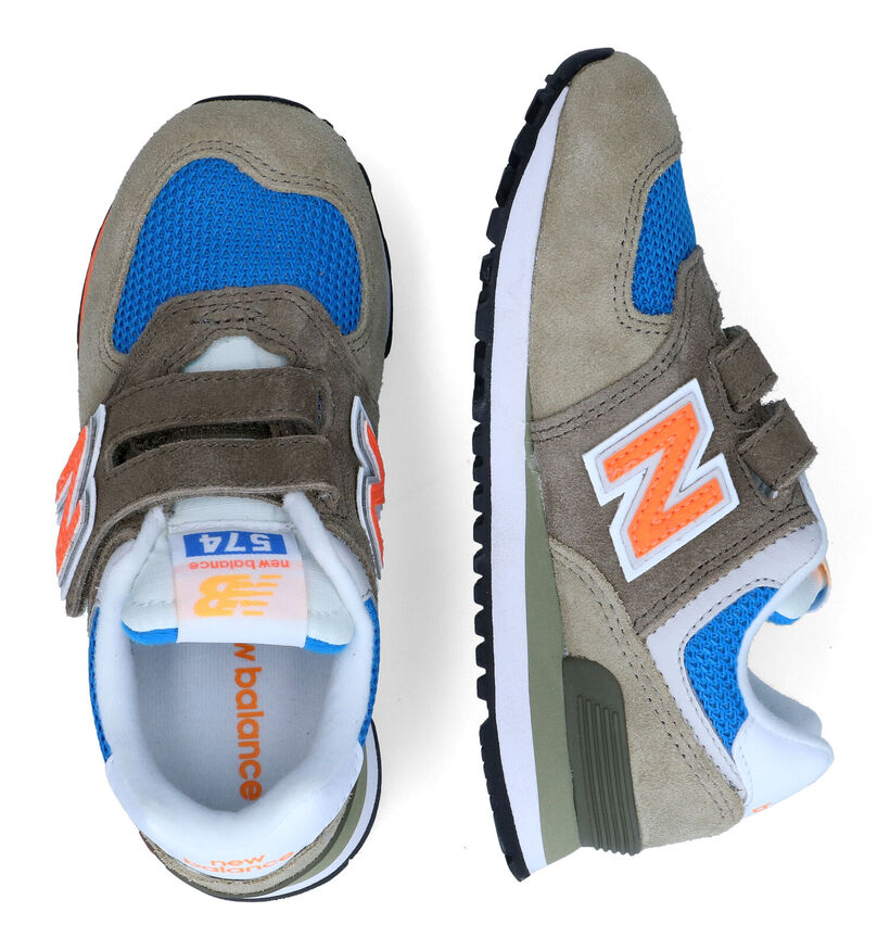 New Balance PV574 Baskets en Vert pour garçons (319260) - pour semelles orthopédiques
