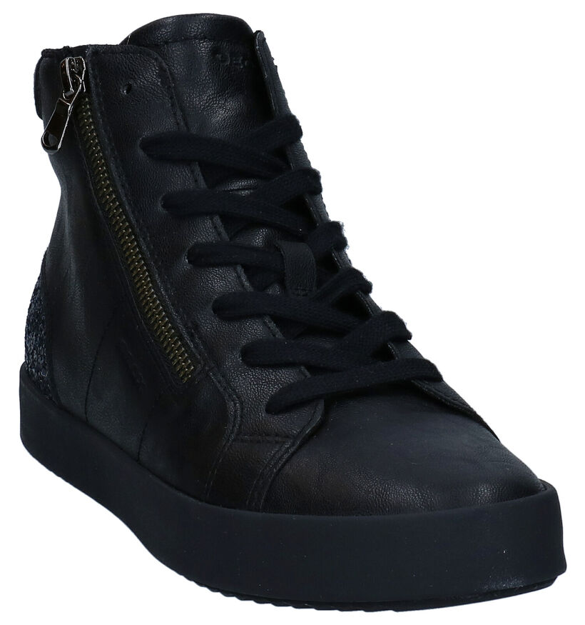 Geox Zwarte Hoge Sneakers in kunstleer (277062)