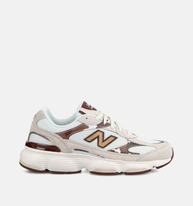 New Balance 603 Baskets Cow Print Detail en Blanc/Beige pour femmes (377223) - pour semelles orthop&eacute;diques