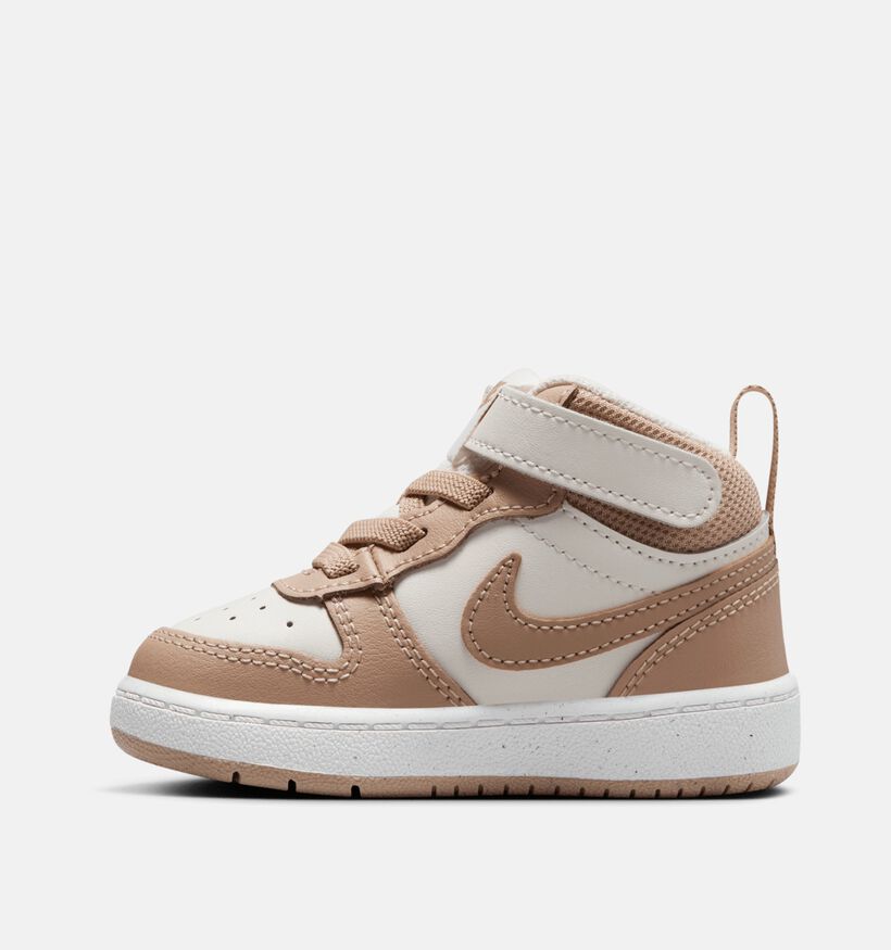 Nike Court Borough Ecru/Beige Sneakers voor meisjes (364598) - geschikt voor steunzolen