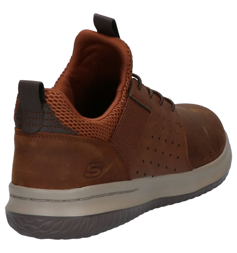 Skechers Delson Axton Bruine Sneakers in kunstleer (256212)