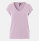 Pieces Billo Lurex T-shirt en Rose pour femmes (367084)