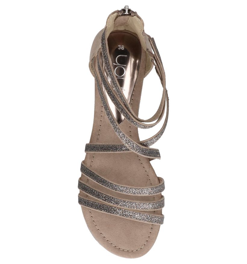 Taupe Sandalen Youh! in stof (242992)