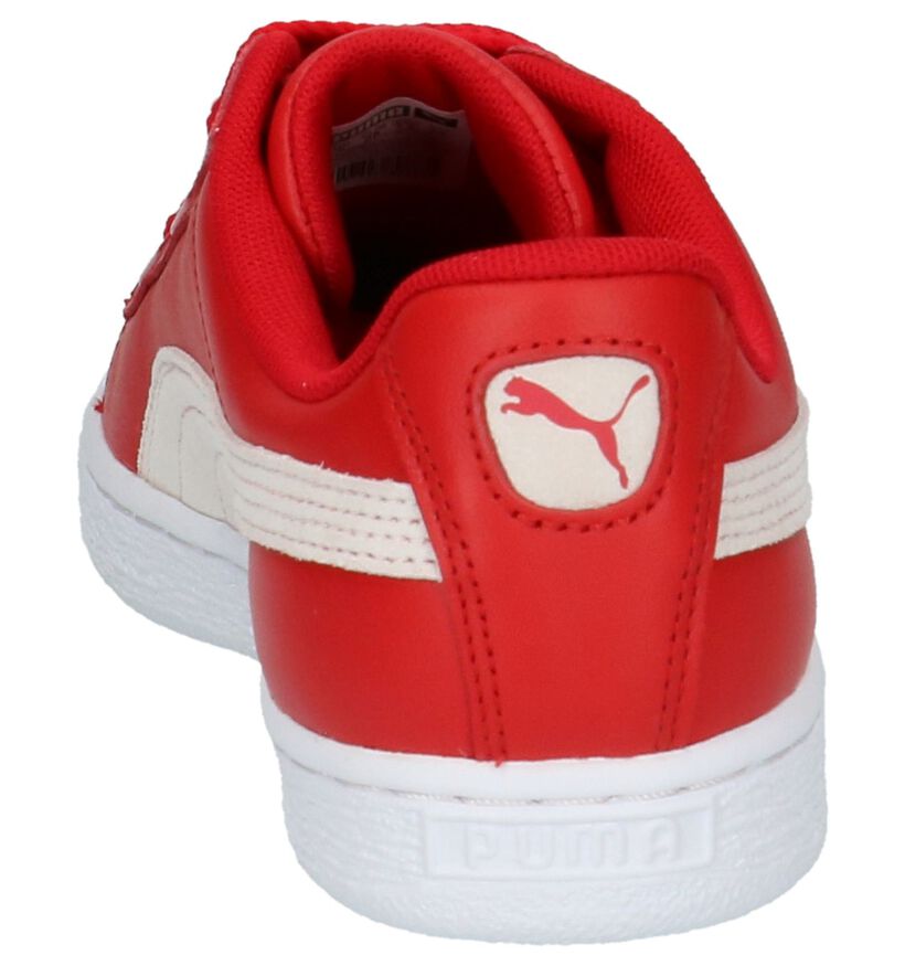 Puma Basket Heart Lage Sneakers Zwart in leer (199464)
