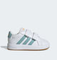 adidas Grand Court 3.0 Witte/Munt Sneakers voor jongens (375457) - geschikt voor steunzolen
