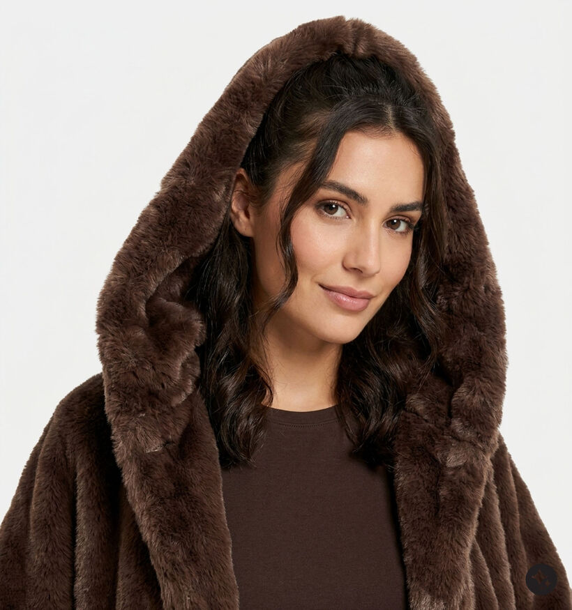 Laurent David Donkerbruine Fluffy Vest voor dames (382021)