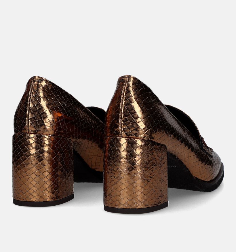 Zinda Mocassins avec talon carré en Bronze pour femmes (331700)