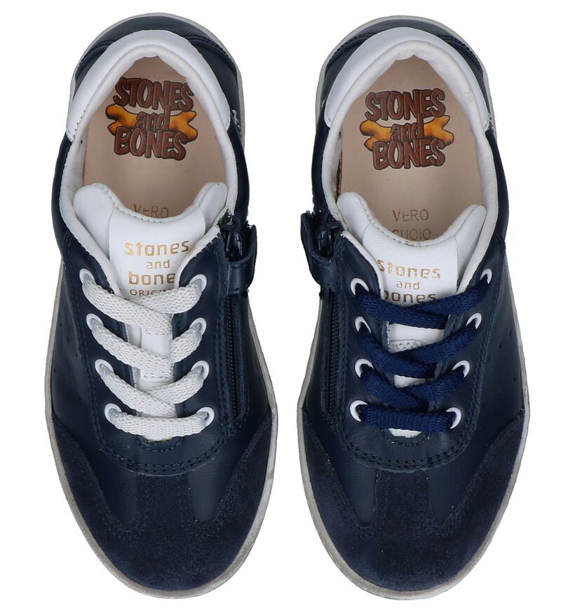 Donkerblauwe Casual Schoenen STONES and BONES Zefor in leer (239802)