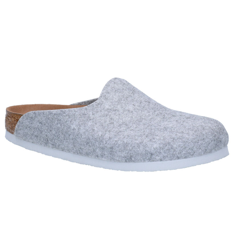 Birkenstock Amsterdam Vegan Pantoufles en Gris en textile (294812)