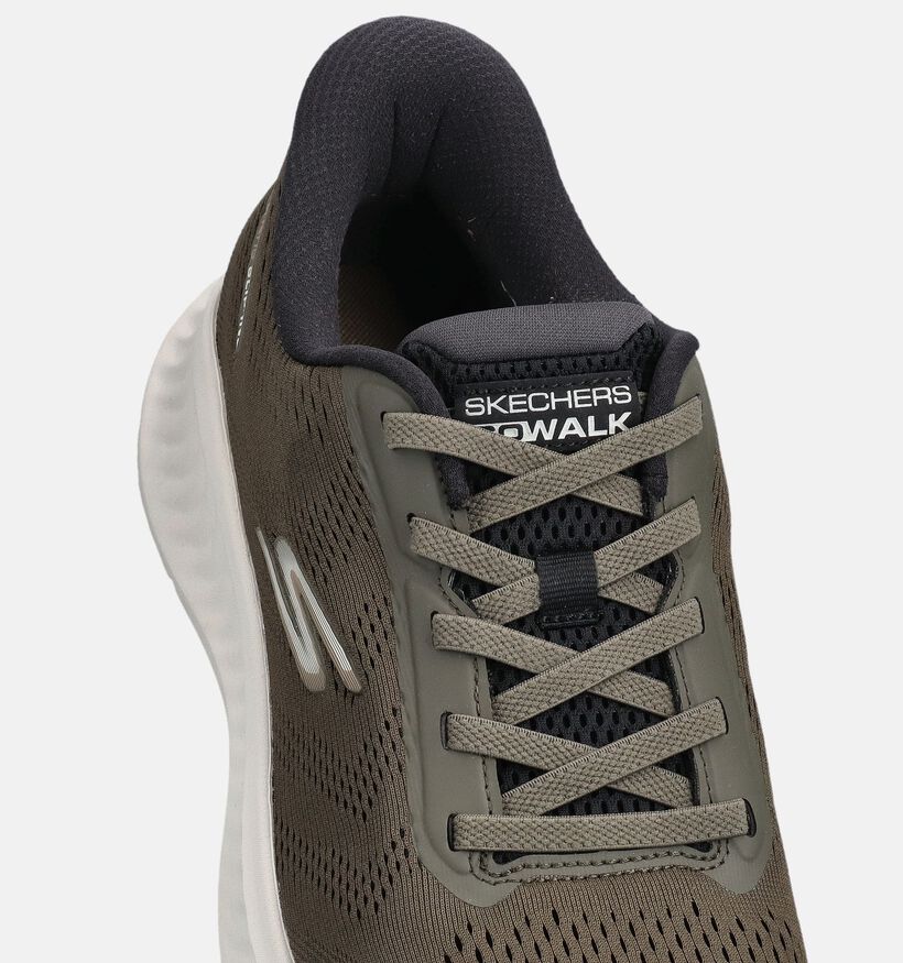 Skechers Go Walk Now Payton Kakigroene Slip-in Sneakers voor heren (367469)