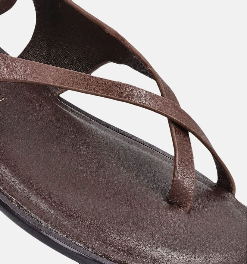 Laurent David Donkerbruine Sandalen voor dames (373779)