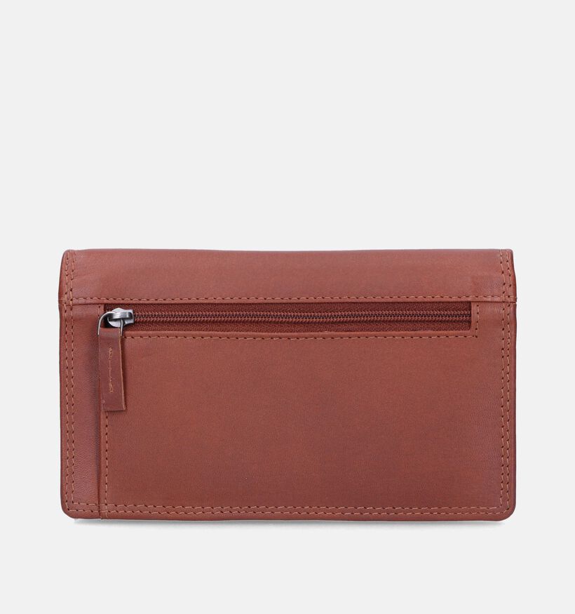 Euro-Leather Porte-monnaie à rabat en Cognac pour femmes (353527)