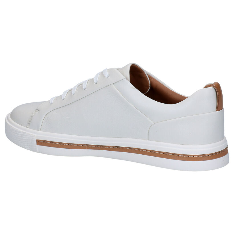 Clarks Un Maui Lace Witte Veterschoenen in leer (304505)