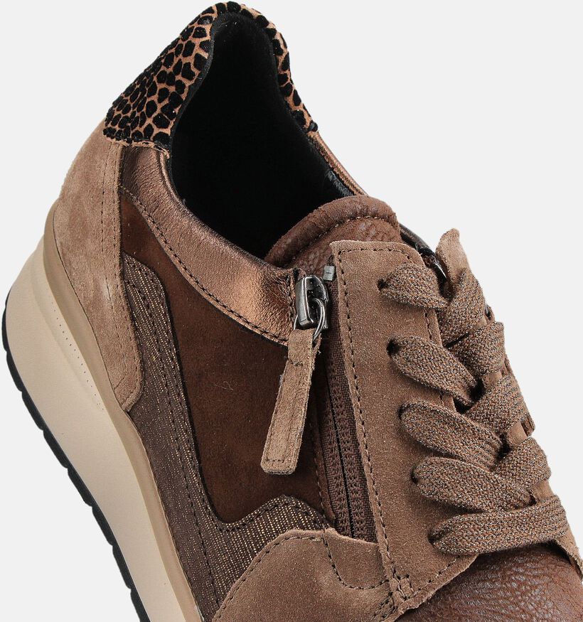 Gabor Bruine Rits-veterschoenen voor dames (360295) - geschikt voor steunzolen
