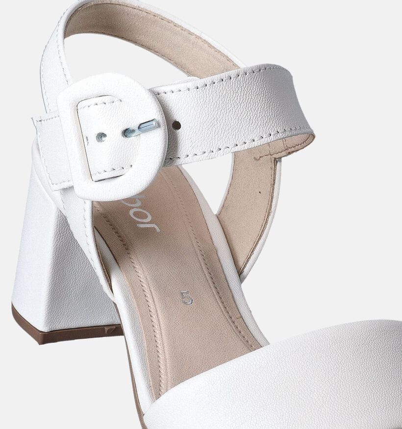 Gabor Best Fitting Ecru Sandalen met blokhak voor dames (355015)