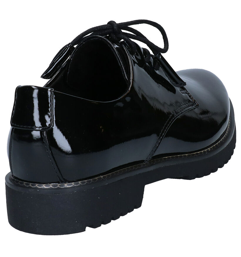 Marco Tozzi Feel Me Zwarte Veterschoenen in kunstleer (277623)