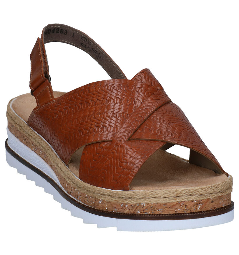 Rieker Cognac Sandalen met sleehak voor dames (339067)