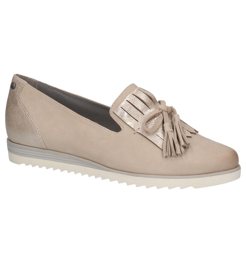 Taupe Loafers Be Natural met Kiltie in leer (214039)