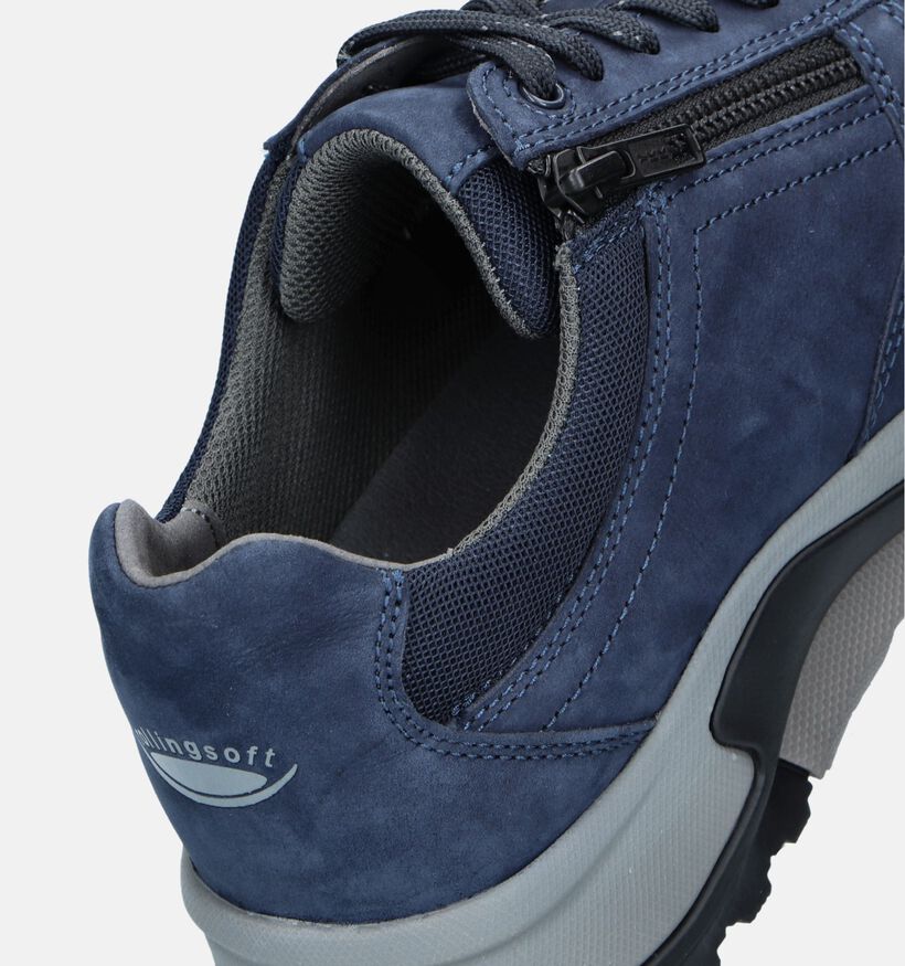 Pius Gabor Blauwe Veterschoenen voor heren (347466) - geschikt voor steunzolen