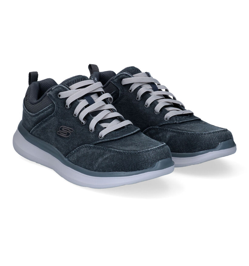 Skechers Delson 2.0 Kemper Groene Veterschoenen in stof (306009)