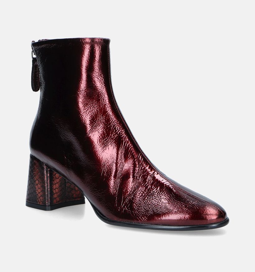 Zinda Bordeaux Enkellaarsjes met hak voor dames (348494)