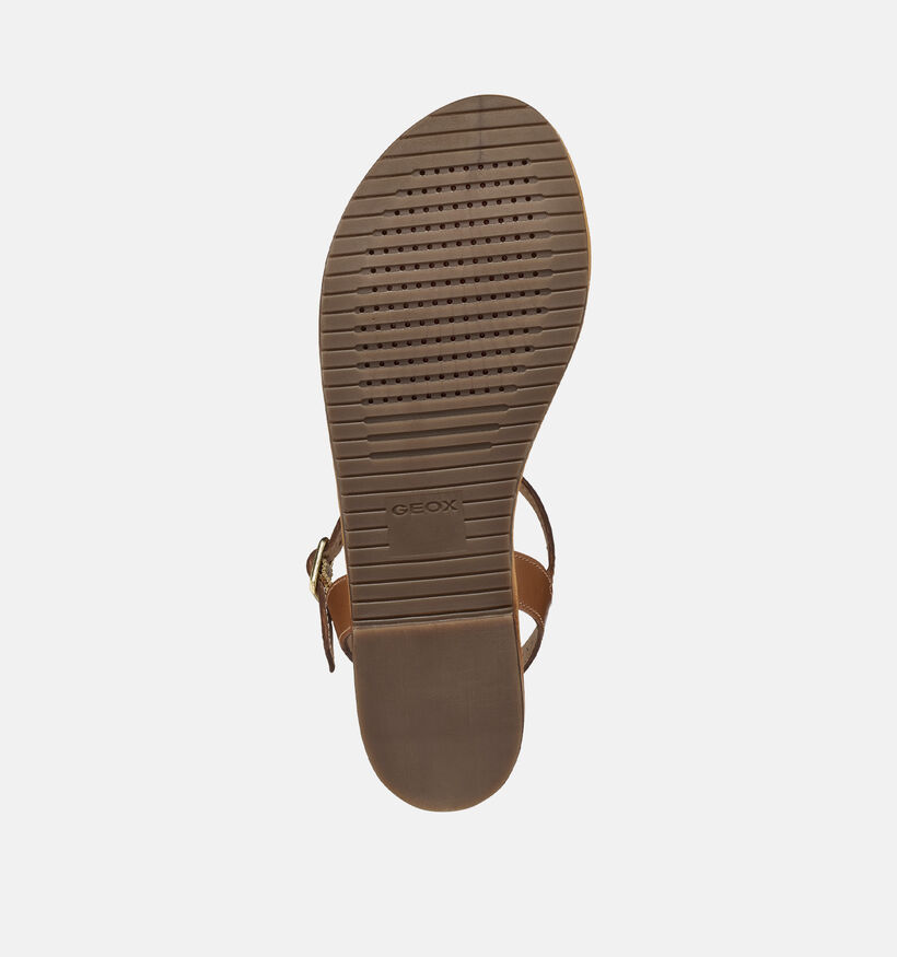 Geox Sandales plates en Cognac pour femmes (368200)