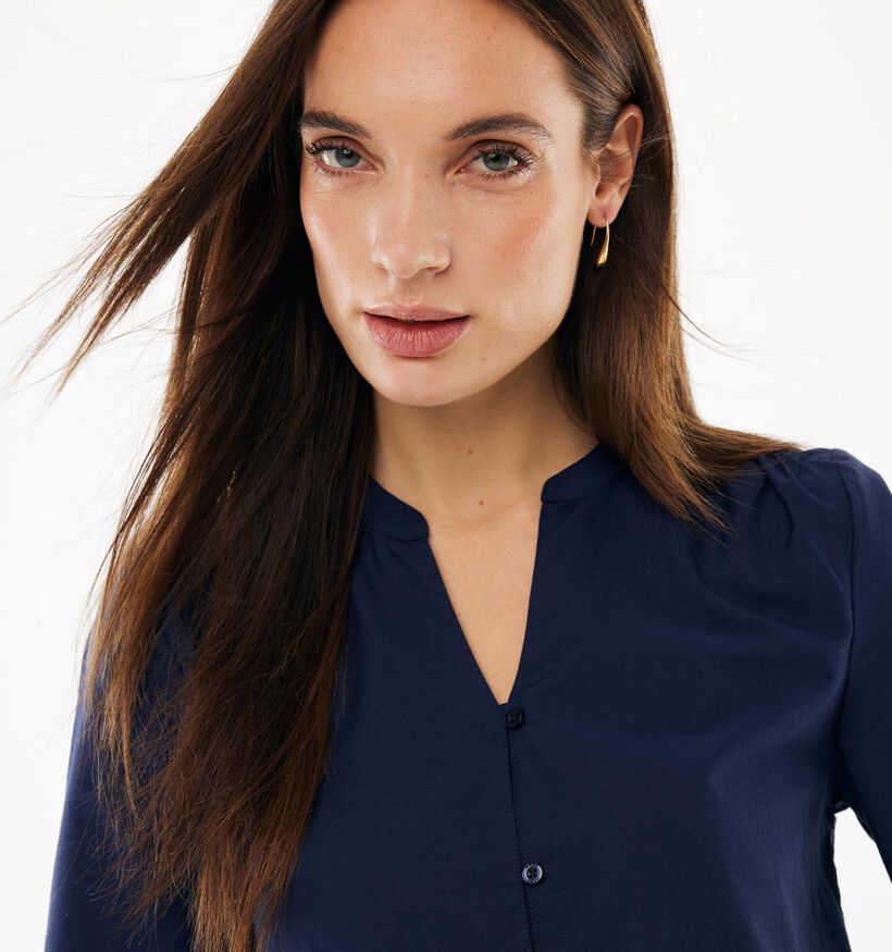 Mexx Poplin Embroidery Donkerblauwe Blouse voor dames (368584)