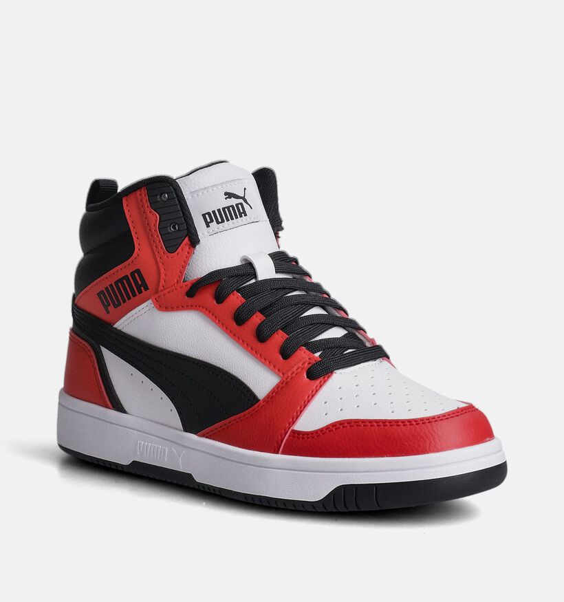 Puma Rebound Baskets montantes en Blanc pour filles, garçons (359217) - pour semelles orthopédiques