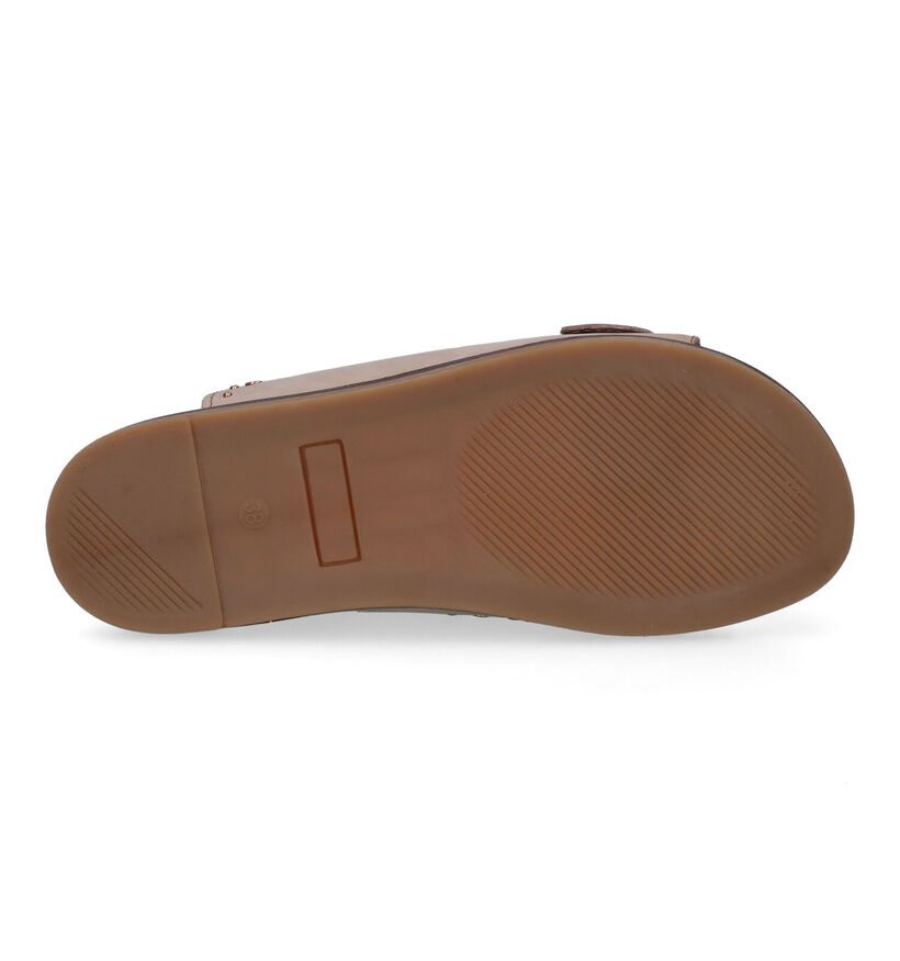 Poelman Nu-pieds plates en Taupe pour femmes (310317)