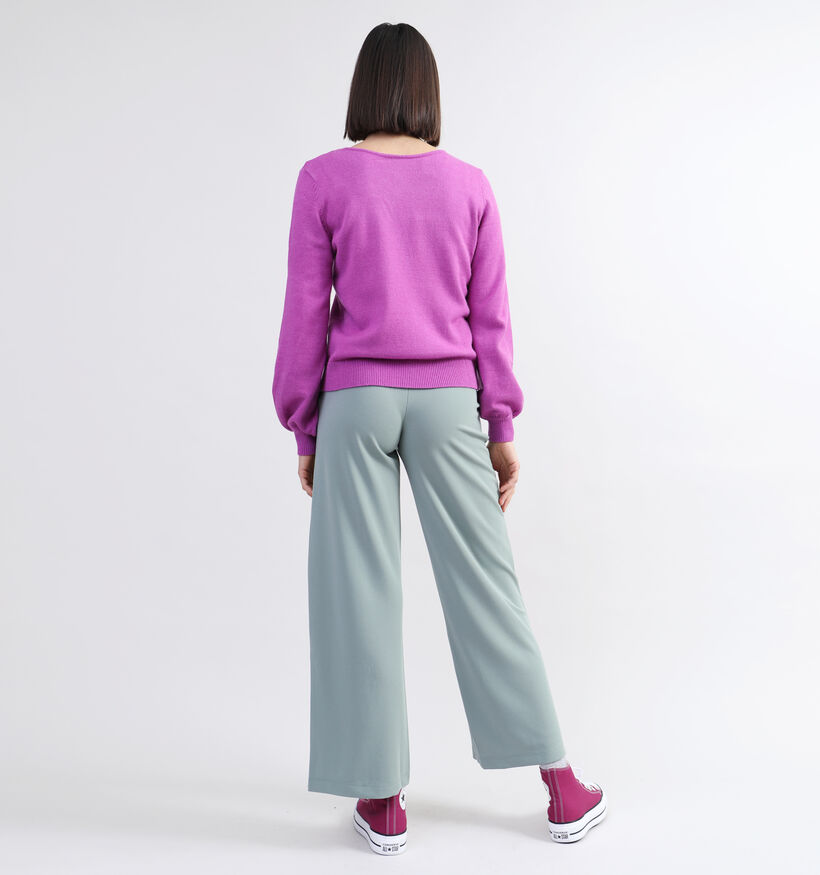 Vila Ril Pull avec coll en V en Beige pour femmes (344273)