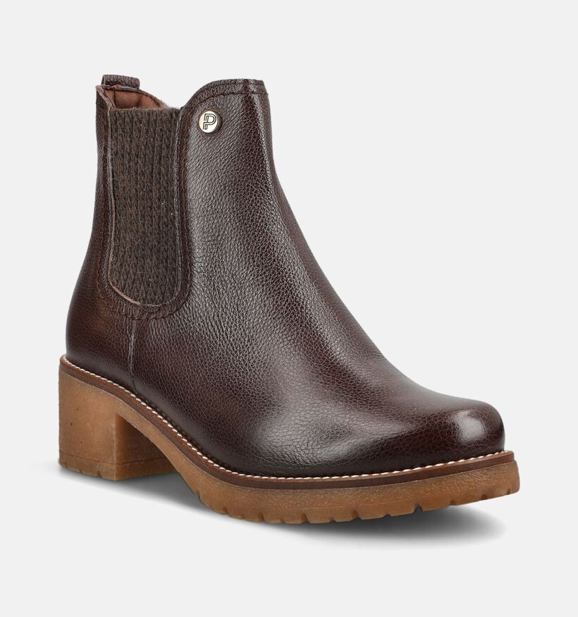 Pitillos Bottines &agrave; talons en Brun fonc&eacute; pour femmes (379732) - pour semelles orthop&eacute;diques