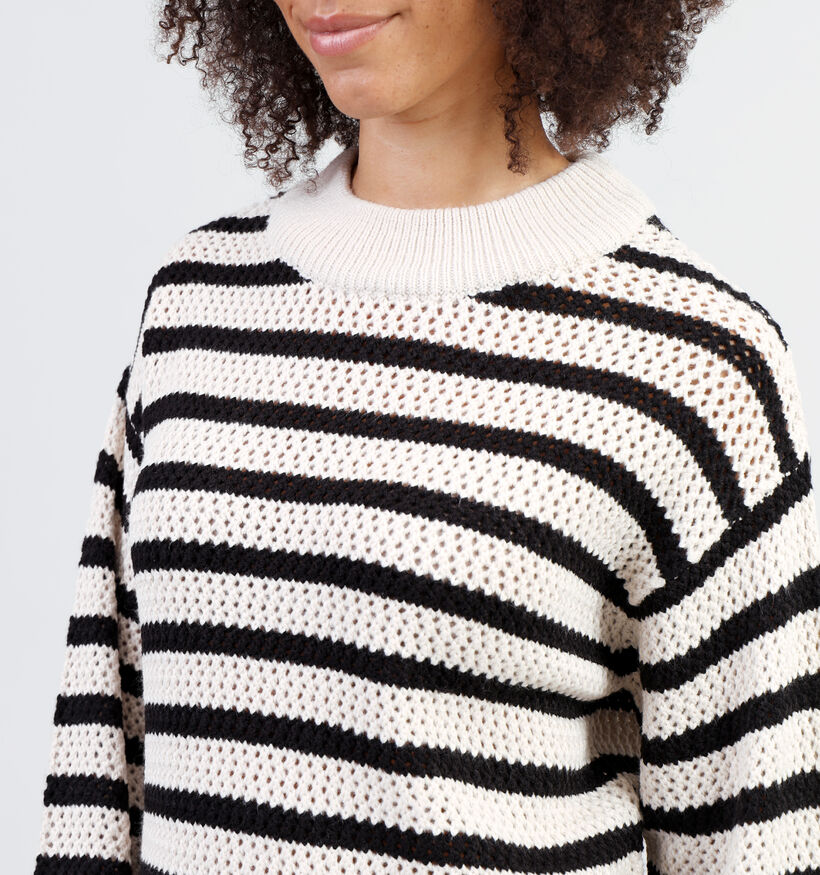 SISTERS POINT Hava Beige Gestreepte trui voor dames (349349)