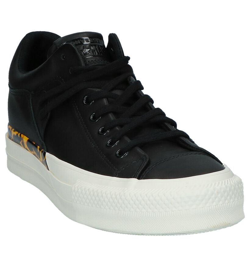 Converse Chuck Taylor All Star Becca OX Zwarte Sneakers in leer (222581)