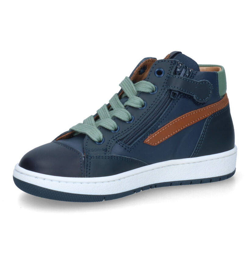 STONES and BONES Colas Blauwe Hoge Schoenen in leer (317476)