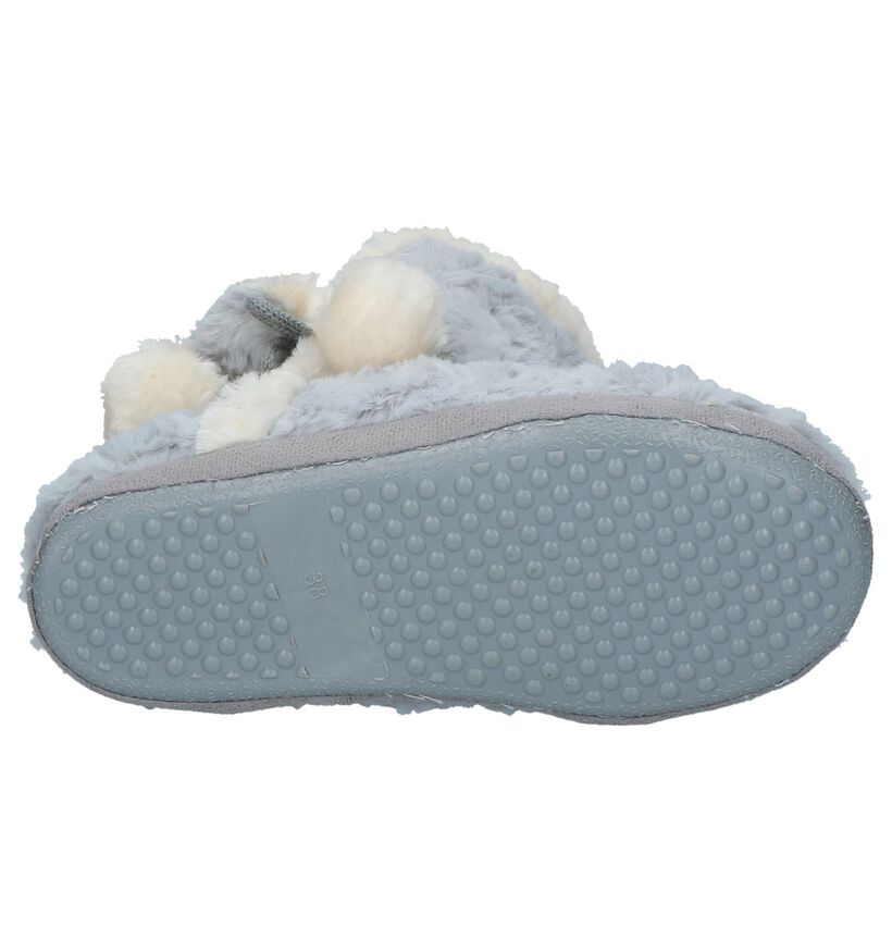 Lichtgrijze Pantoffels Youh! in faux fur (232378)