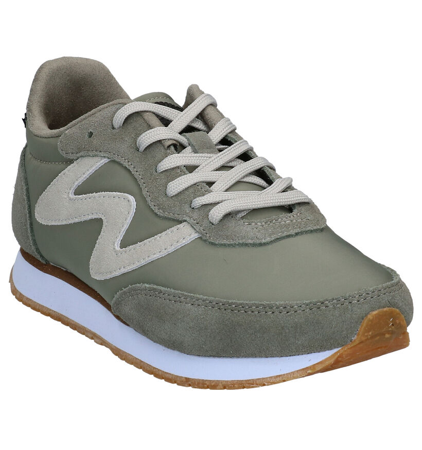 Woden Olivia Kaki Sneakers in stof (277425)