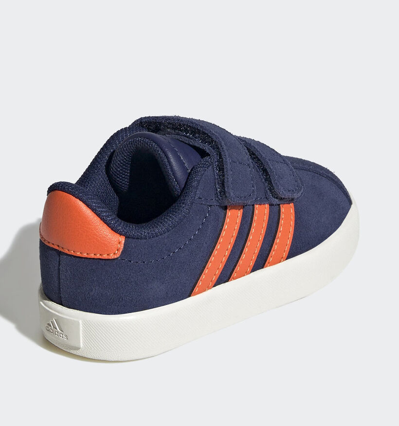 adidas VL Court 3.0 Blauwe/Oranje Sneakers voor jongens, meisjes (366068) - geschikt voor steunzolen