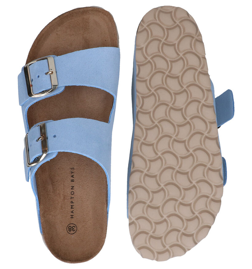 Hampton Bays Blauwe Slippers in nubuck (292598)