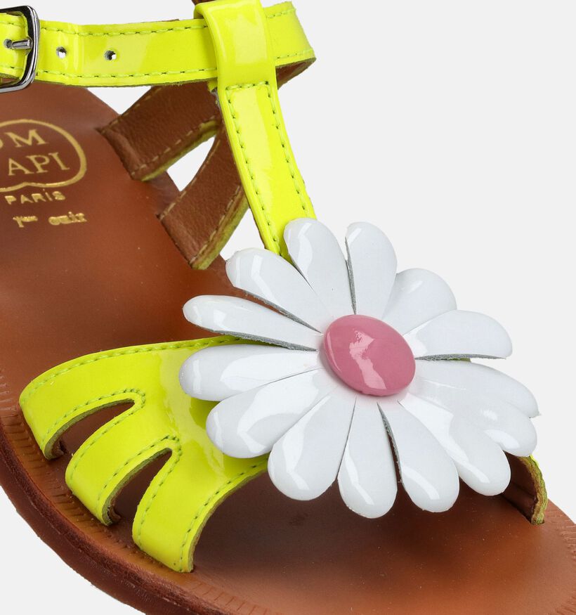 Pom d'Api Plagette Big Flower Gele Sandalen voor meisjes (370271)
