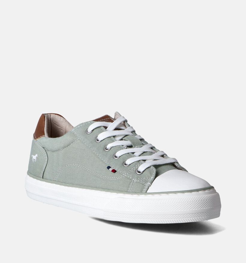Mustang Lichtgroene Veterschoenen voor dames (351245)